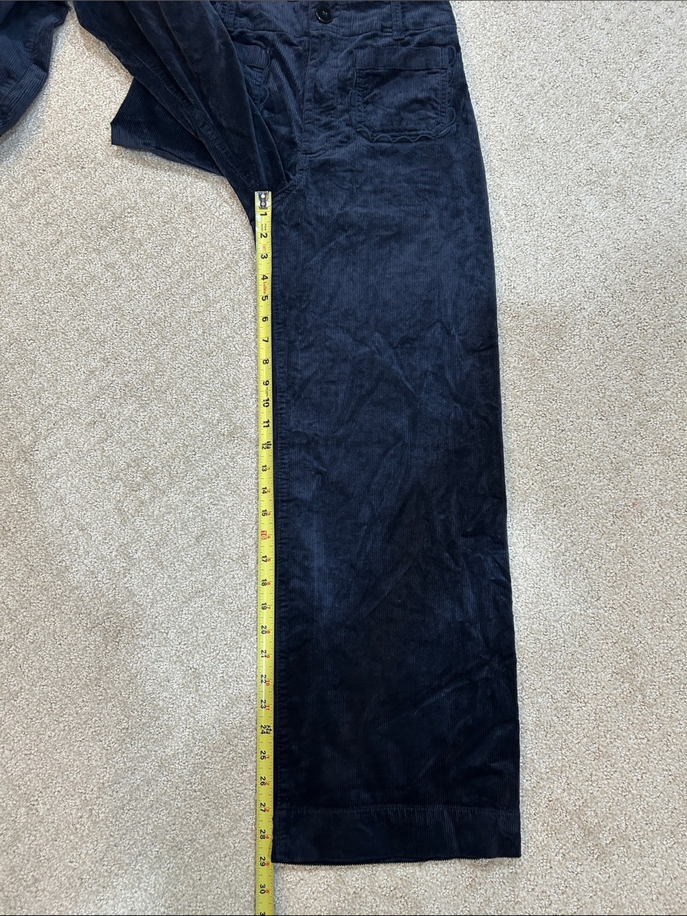Anthropologie Maeve Colette Corduroy Scalloped Pockets Wide Leg Pants 27 TALL - Picture 11 of 11